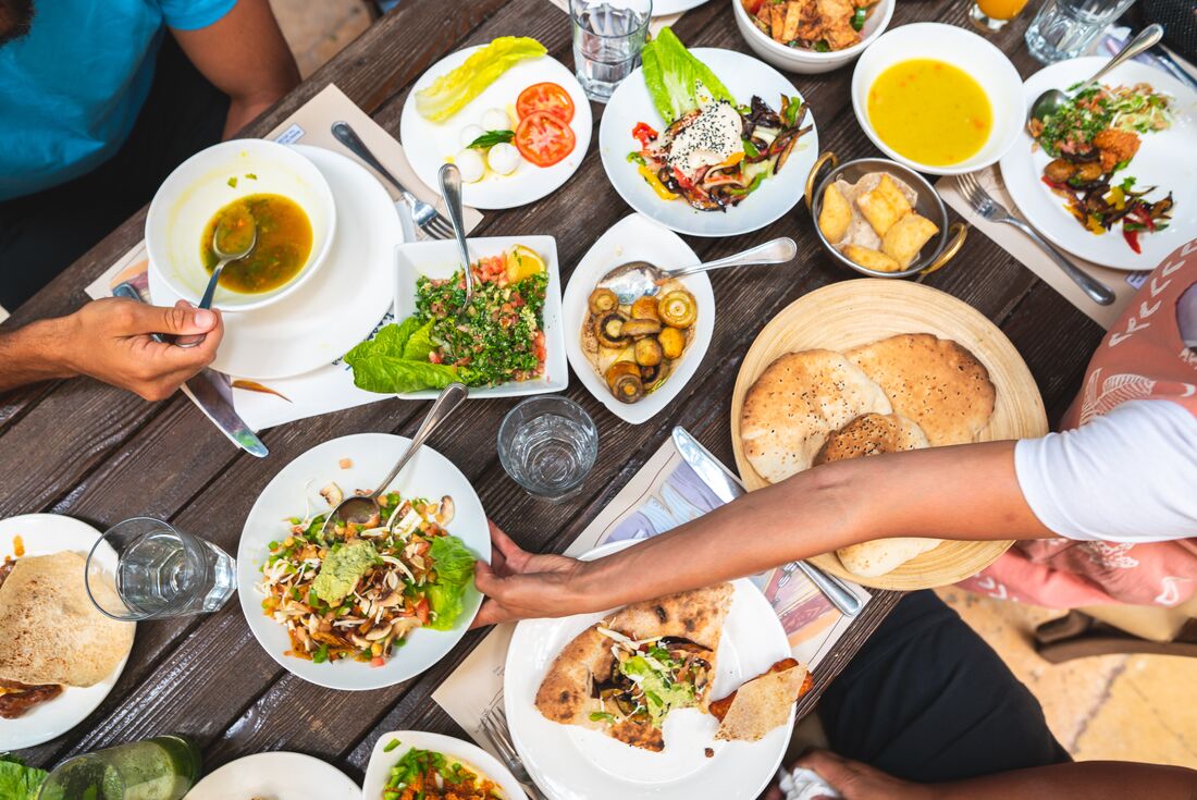 The food in Jordan is delicious and plentiful