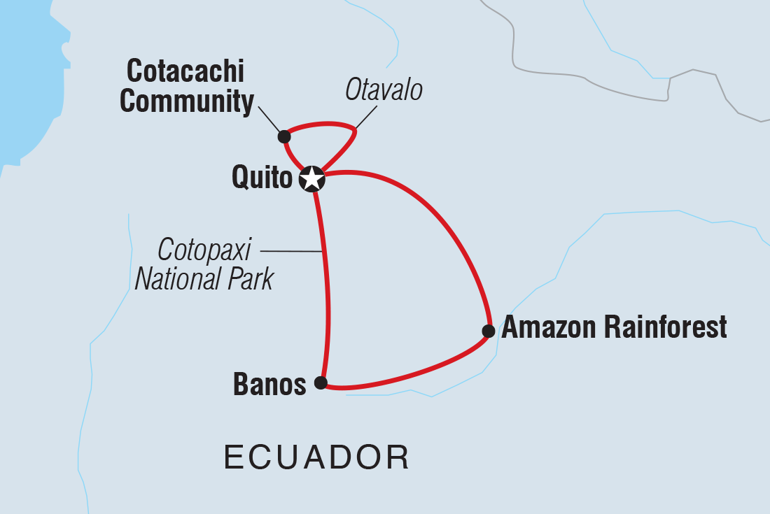 Map of Ecuador Highlands including Ecuador