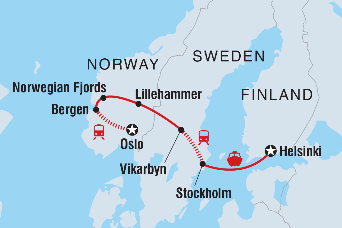 Map of Scandinavia Explorer including Finland, Norway and Sweden