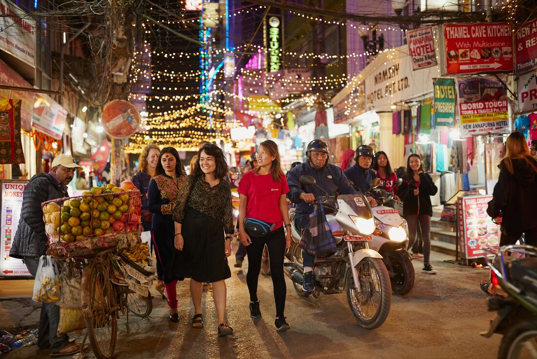 Exploring the bustling streets of Kathmandu